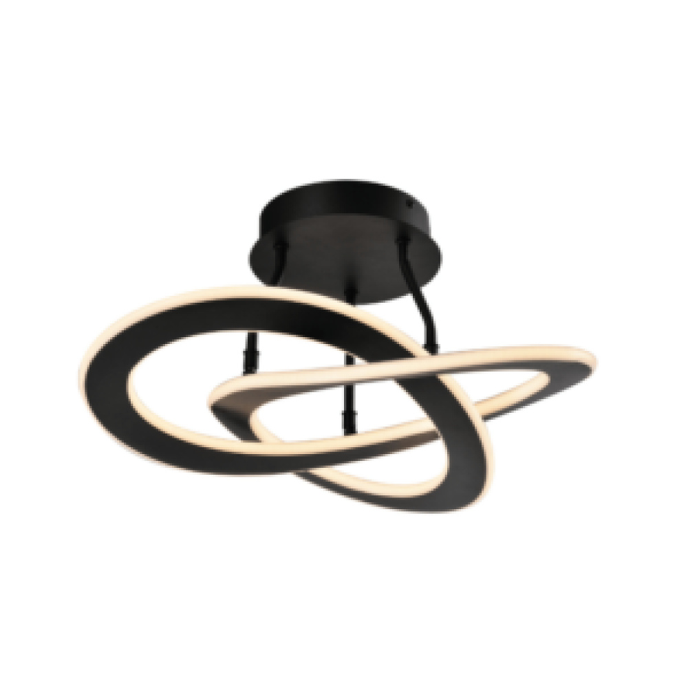 Caperol Semi- Flush Mount Black Finish