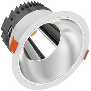VELOCE 8IN 26W 120-277V 4000K 45Â° SILVER BAFFLE CLEAR ROUND 2800lm