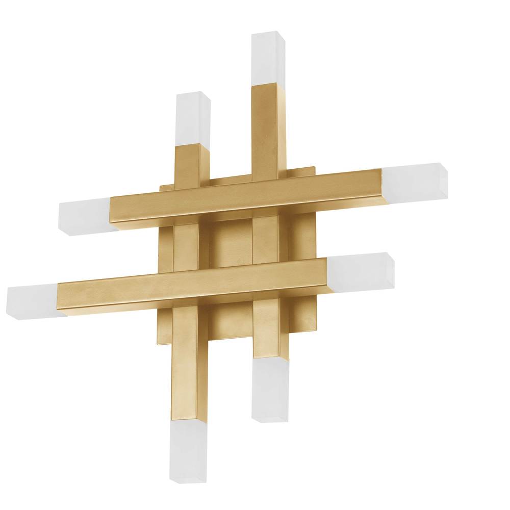 24W Wall Sconce Aged Brass with Frosted Acrylic Diffuser