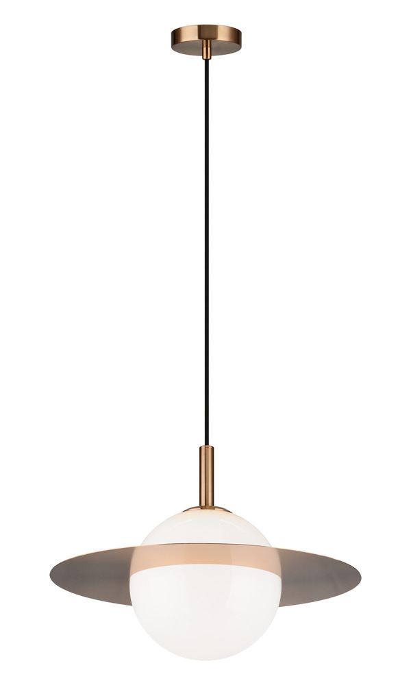Saturn Aged Gold Brass Pendant