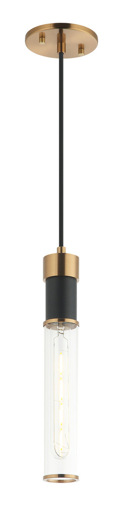 Tubo Matte Black + Aged Gold Brass Pendant