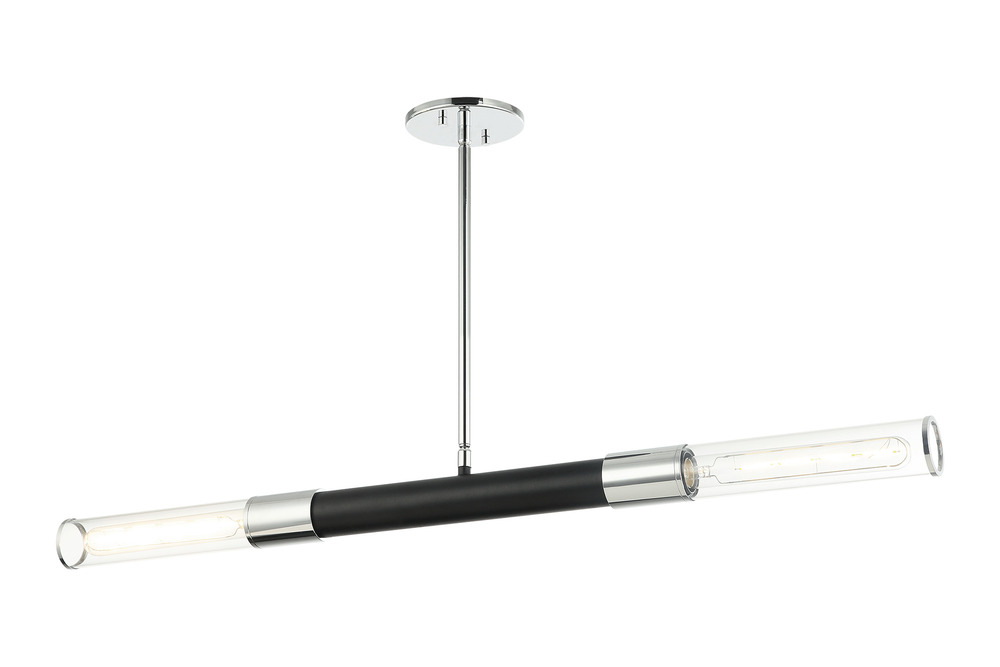 Tubo Matte Black + Chrome Pendant