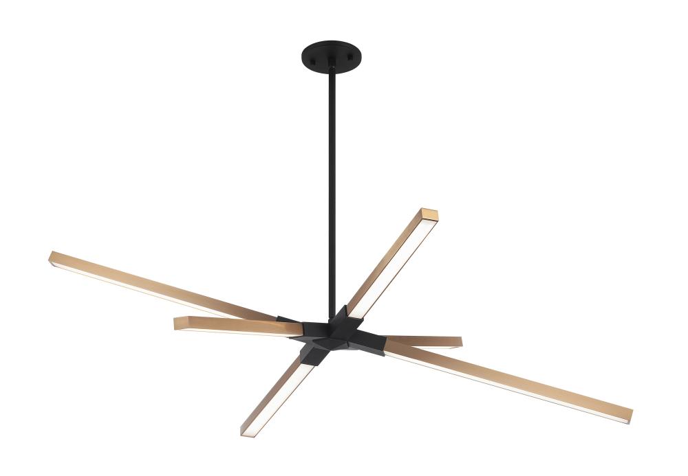 Asterisk Matte Black + Aged Gold Brass Pendant