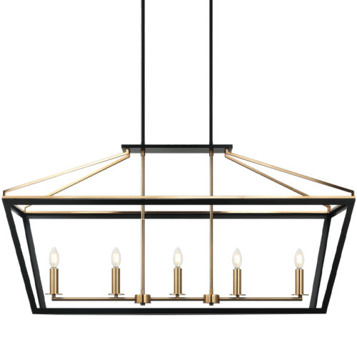 Mavonshire Black + Aged Gold Brass Chandelier