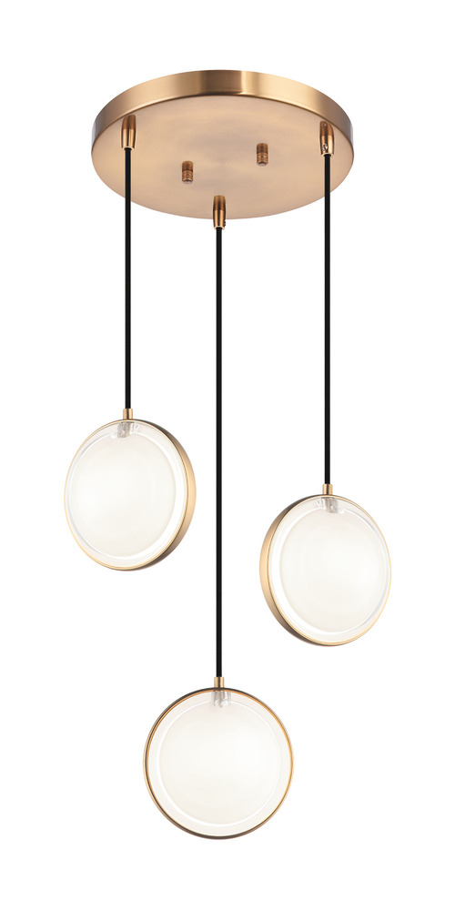 Chatoyant Aged Gold Brass Pendant