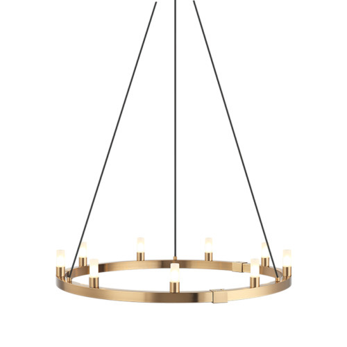 Cascadian Aged Gold Brass Chandelier