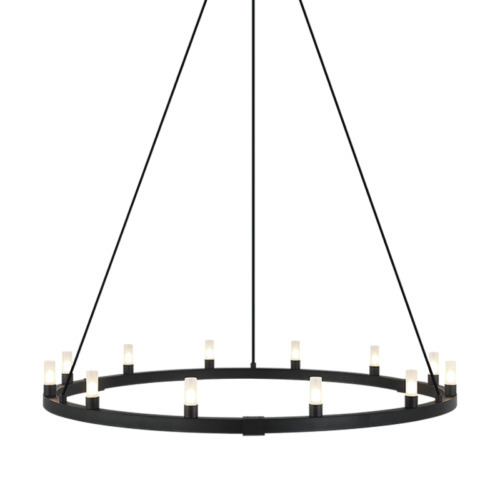 Cascadian Matte Black Chandelier