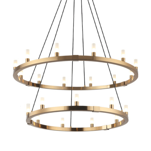 Cascadian Aged Gold Brass Chandelier