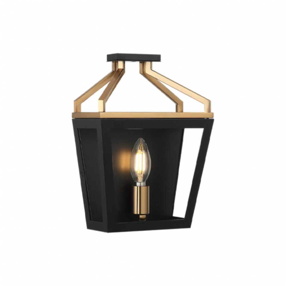Mavonshire Black + Aged Gold Brass Wall Sconce