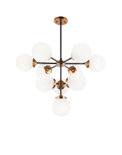 Matteo Lighting C72310AGOP - Maru Aged Gold Brass Chandelier