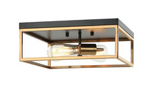 Matteo Lighting M15542BKAG - Clarke Black, Aged Gold Brass Ceiling Mount
