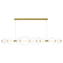 Eurofase 47257-016 - Atomo 74" LED Chandelier In Gold With Clear Glass