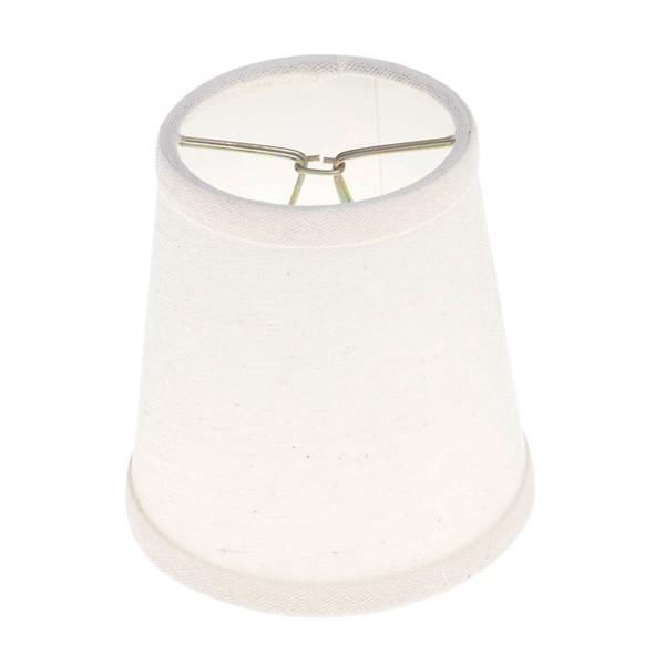 Clip On Shade; White Linen Round; 3" Top; 4" Bottom; 4" Side