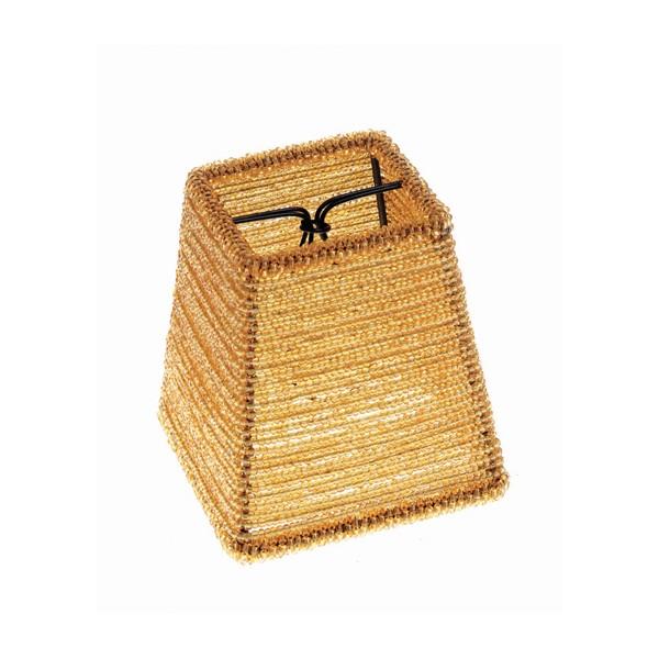 Clip On 3 Inch Shade; Beaded; Brown; Square Shape