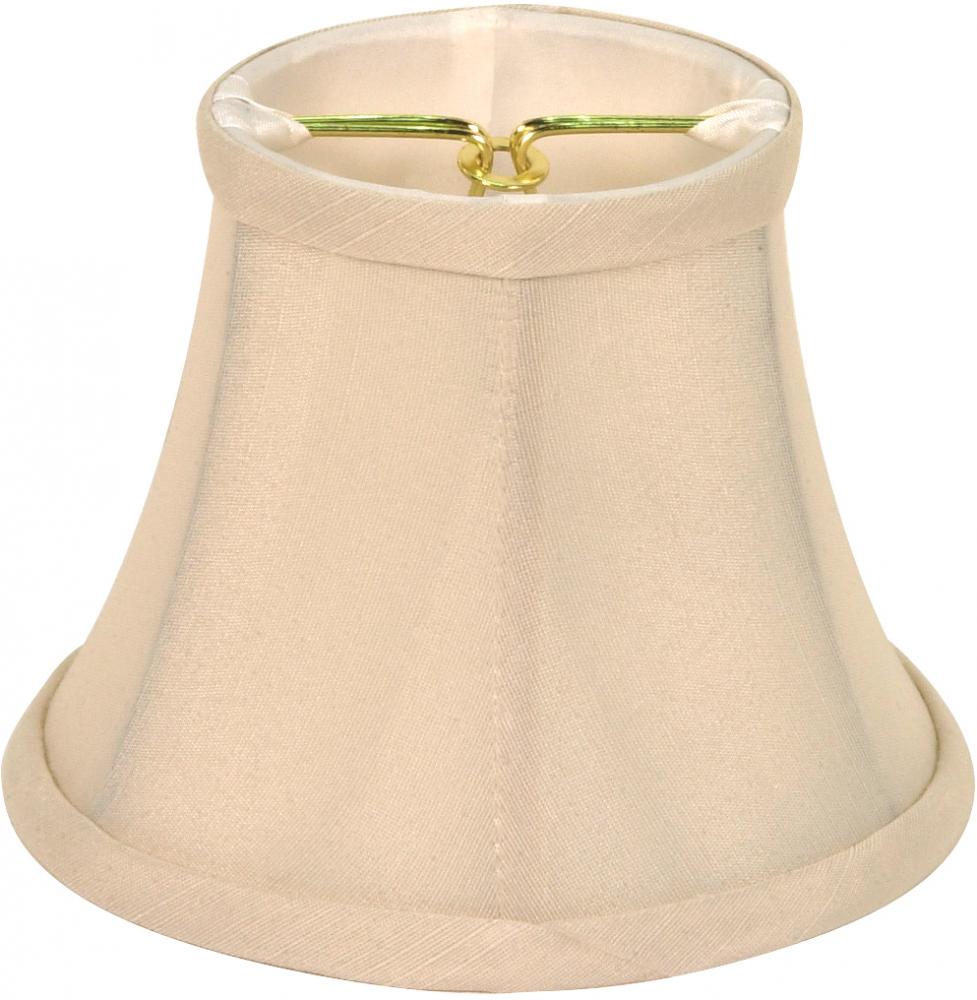 Clip On Shade; Ivory Shantung; 3" Top; 5" Bottom; 4-1/4" Side