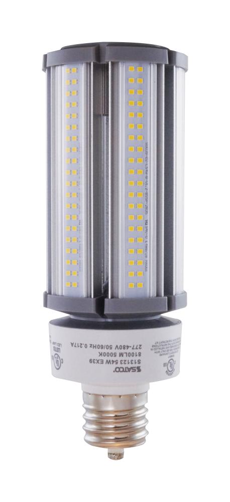 54 Watt LED HID Replacement; 5000K; Mogul extended base; Type B Ballast Bypass;277-480 Volt