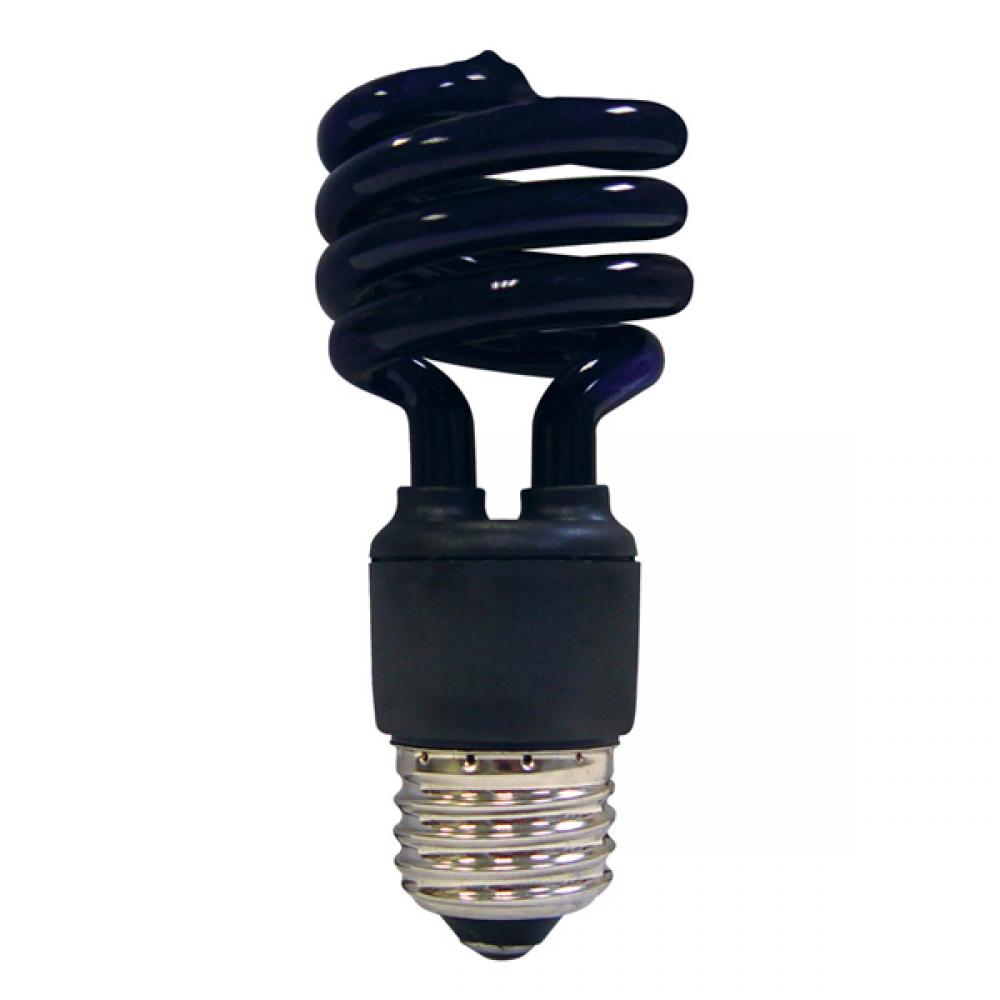 13 Watt; Mini Spiral Compact Fluorescent; Black; Medium base; 120 Volt