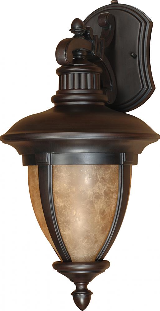 Galeon ES; 3 Light; Wall Lantern Arm Down with Tobago Glass; Lamp Included