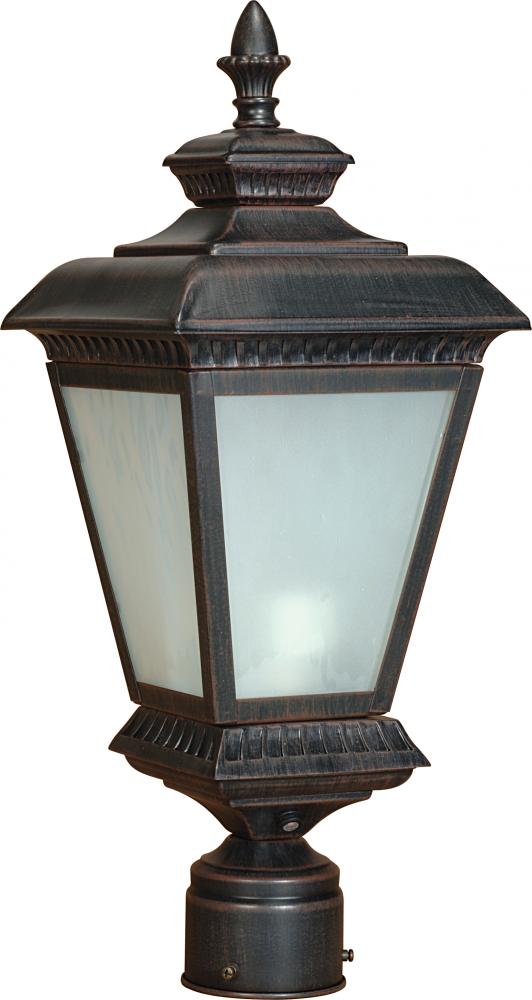 Charter ES; 2 Light; Post Lantern with White Water Glass; Lamp Included