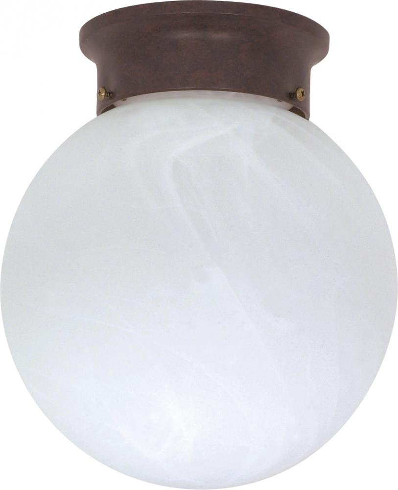 1-Light 8" Ball Ceiling Light in Old Bronze Finish with Alabaster Glass