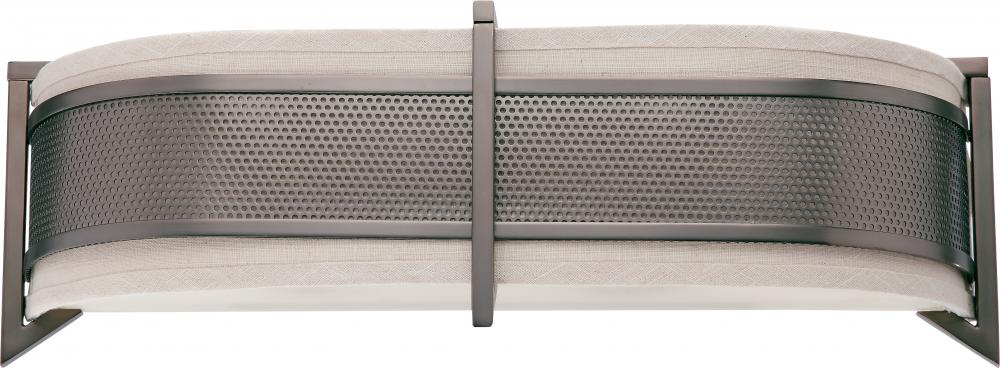 3-Light Horizontal Wall Sconce Light Fixture in Hazel Bronze Finish with Khaki Shade/Cream Diffuser