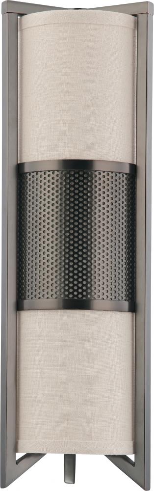 3-Light Vertical Wall Sconce Light Fixture in Hazel Bronze Finish with Khaki Shade/Cream Diffuser