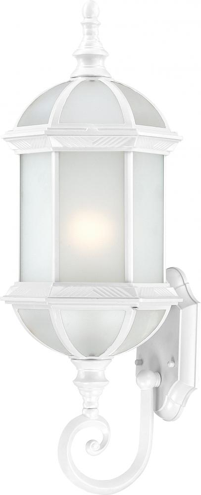 1-Light 22" Outdoor Wall Lantern in White Finish with Frosted Glass and (1) 18W GU24 Base Light