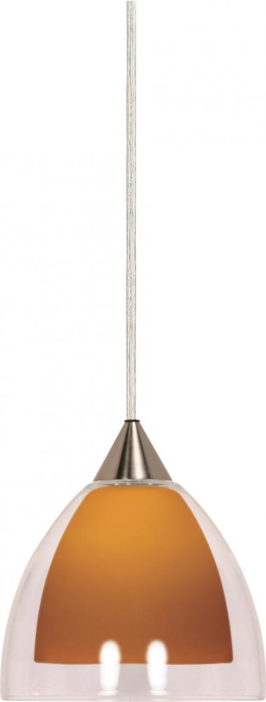 1 Light - 5" - Halogen Pendant - Butterscotch / Crystal Bullet
