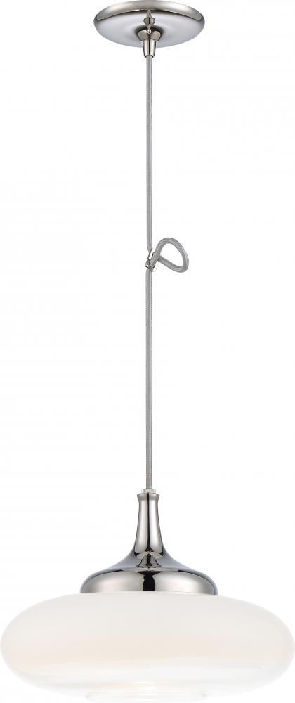 Mini Ellipse - LED Pendant with White to Clear Glass