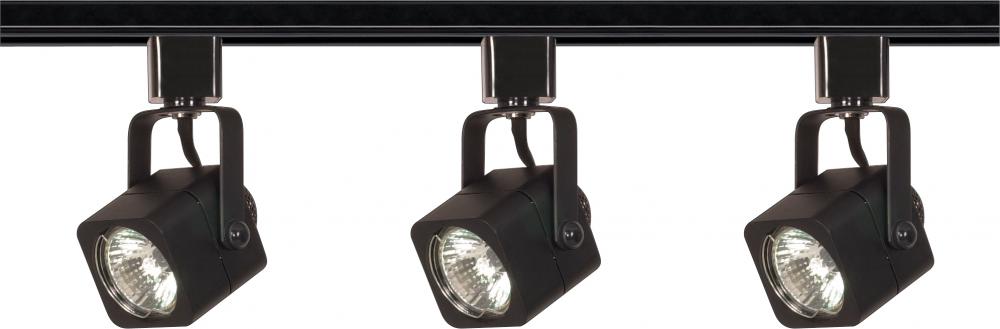 3 Light - MR16 - Square Track Kit - Four foot track - Line Voltage