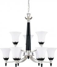 Nuvo 60/1743 - Keen; 9 Light; 2 Tier 26 in.; Chandelier with Satin White Glass