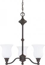 Nuvo 60/1781 - Glenwood; 3 Light; 22 in.; Chandelier with Satin White Glass