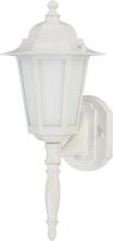Nuvo 60/2201 - 1-Light Outdoor Wall Lantern (Arm Up) with Photocell in White Finish and Frosted Glass (1) 13W GU24