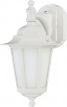 Nuvo 60/2204 - 1-Light Outdoor Wall Lantern (Arm Down) with Photocell in White Finish and Frosted Glass. (1) 13W