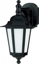 Nuvo 60/2206 - 1-Light Outdoor Wall Lantern (Arm Down) with Photocell in Textured Black Finish and Frosted Glass