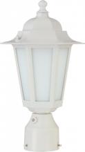 Nuvo 60/2211 - 1-Light Outdoor Post Lantern with Photocell in White Finish and Frosted Glass. (1) 13W GU24 Bulb