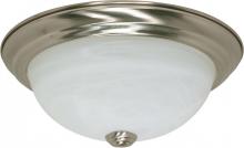 Nuvo 60/2621 - 2-Light Flush Mount Ceiling Light in Brushed Nickel Finish with Alabaster Glass and (2) 13W GU24