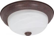 Nuvo 60/2624 - 2-Light Flush Mount Ceiling Light in Old Bronze Finish with Alabaster Glass and (2) 13W GU24 Lamps