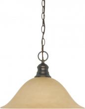 Nuvo 60/3133 - 1-Light 16" Hanging Pendant Light Fixture in Mahogany Bronze Finish with Champagne Linen Glass