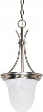 Nuvo 60/3199 - 1-Light Bell Pendant Light Fixture in Brushed Nickel Finish with Alabaster Glass and (1) 13W GU24