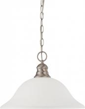 Nuvo 60/3308 - 1-Light Pendant Light Fixture in Brushed Nickel Finish with Frosted White Glass and (1) 18W GU24