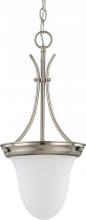 Nuvo 60/3309 - 1-Light Pendant Light Fixture in Brushed Nickel Finish with Frosted White Glass and (1) 13W GU24