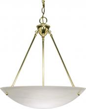 Nuvo 60/372 - 3-Light Hanging Pendant Light Fixture in Polished Brass Finish with Alabaster Glass Bowl