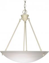 Nuvo 60/373 - 3-Light Hanging Pendant Light Fixture in Textured White Finish with Alabaster Glass Bowl