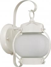 Nuvo 60/3941 - 1-Light Onion Lantern Outdoor Light Fixtures with Photocell in White Finish with Frosted Glass and