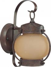 Nuvo 60/3942 - 1-Light Onion Lantern Outdoor Light Fixtures with Photocell in Old Bronze Finish with Champagne
