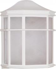 Nuvo 60/581 - 1-Light Cage Wall Lantern in White Finish with Linen Acrylic Lens and (1) 13W GU24 Bulb Included