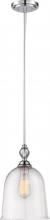 Nuvo 60/5862 - Fern - 1 Light Large Pendant with Clear Seeded Glass; Polished Nickel Finish