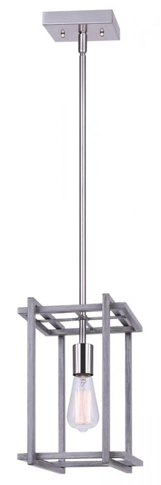 CARLI, IPL1066A01BNB, BN + Brushed Dark Grey Color, 1 Lt Pendant, 60W Type A