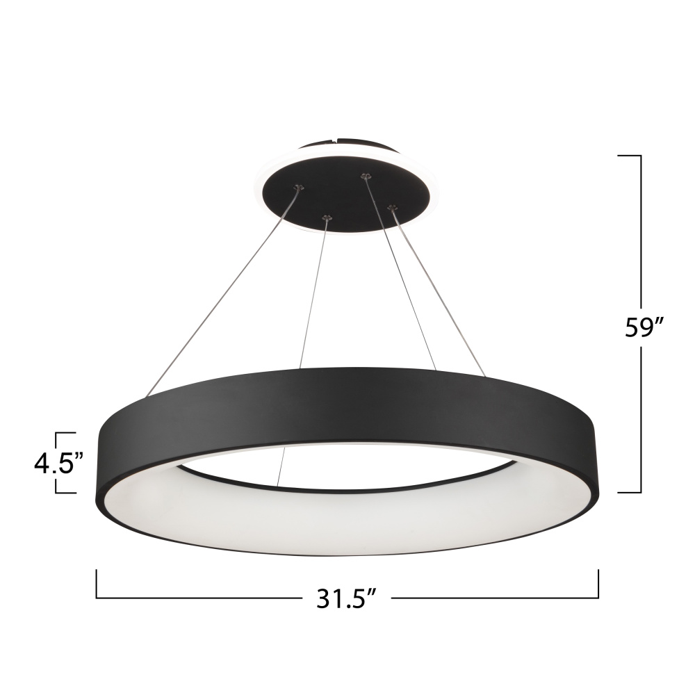 Lazio Collection Integrated LED Chandelier, Black